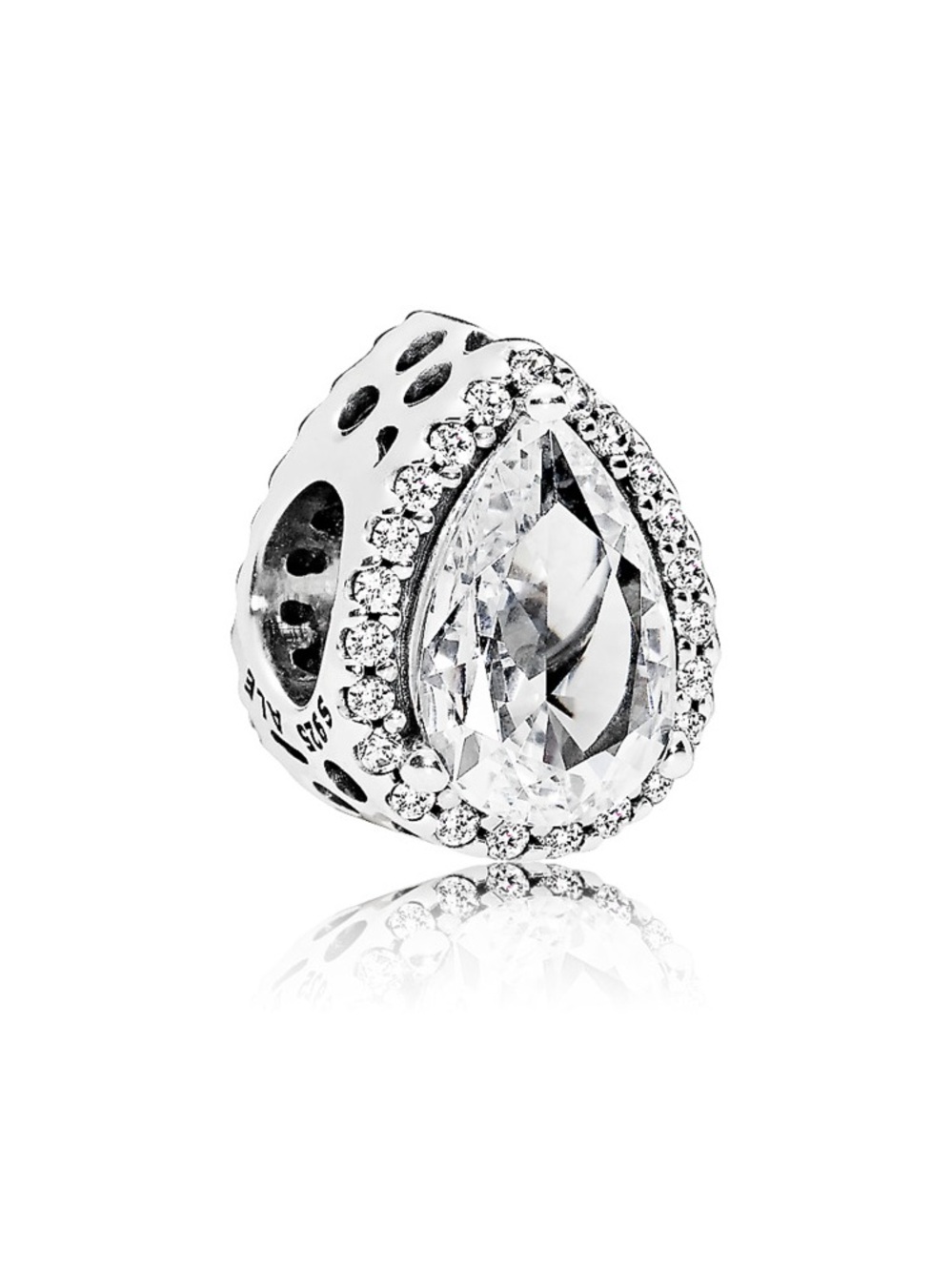 Pandora Silver Teardrop Clear CZ Charm